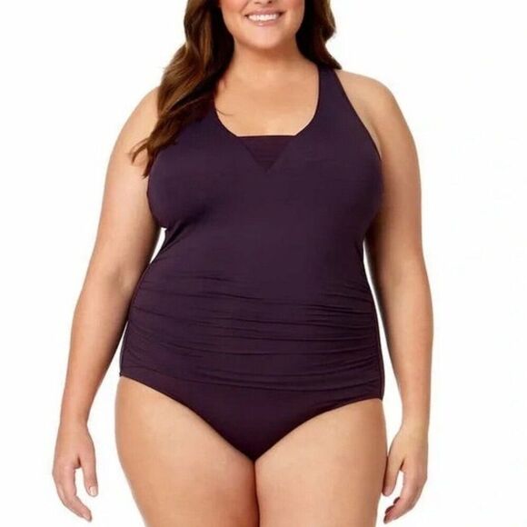 NWT Lands' End Ladies' Swimsuit Purple Size Small - Picture 3 of 5